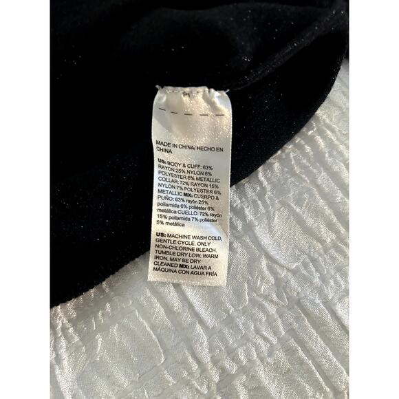 Chico's Lurex Black Shimmer Turtleneck Size 0 - Picture 10 of 12